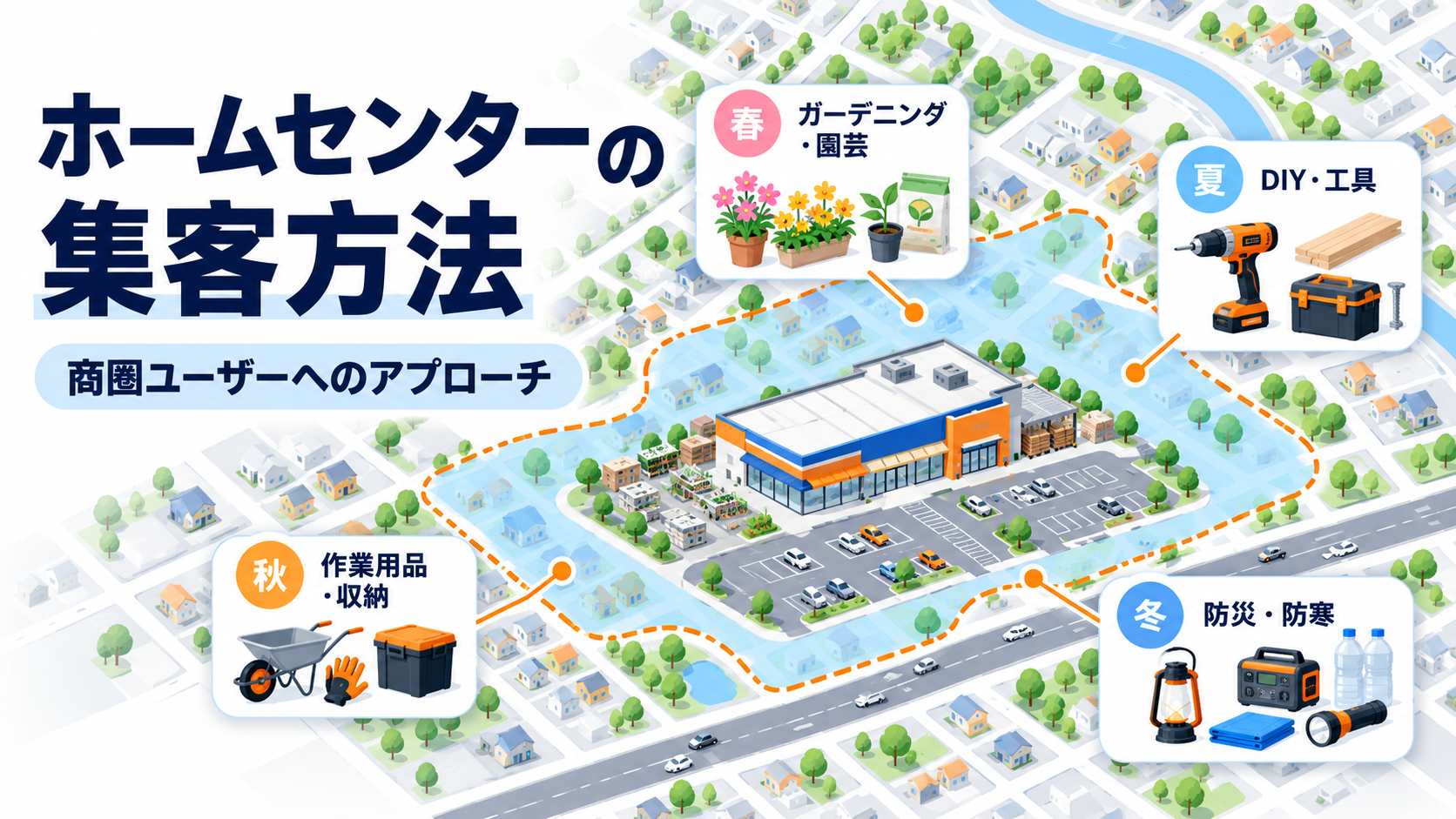 ホームセンターの集客方法を示した図
